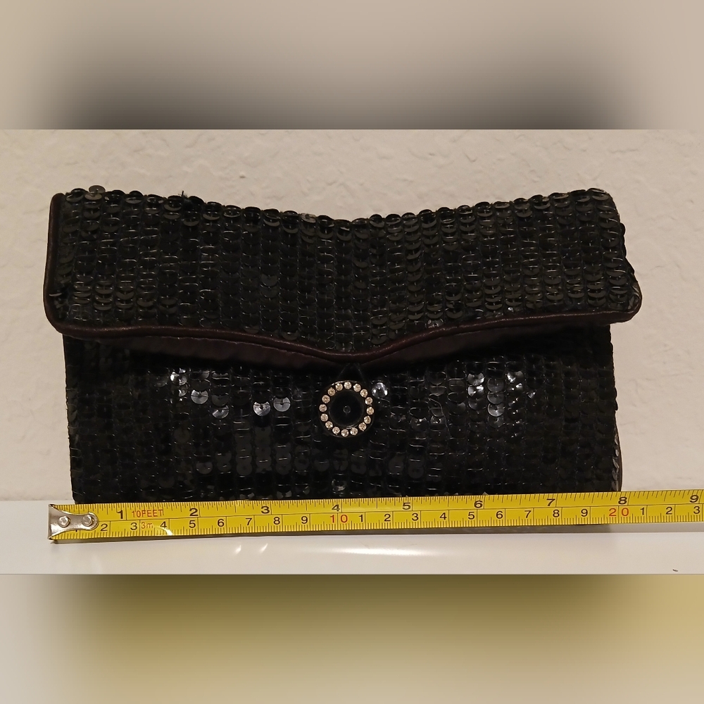 Norell Vintage Black Sequin Clutch - Picture 10 of 11